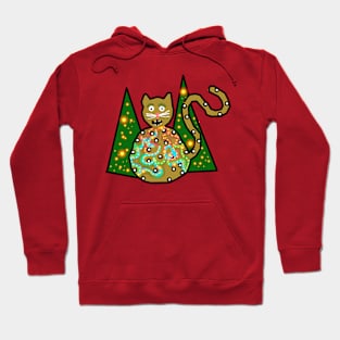 cat loves Christmas lights Hoodie